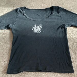brandy scoop neck rose la long sleeve